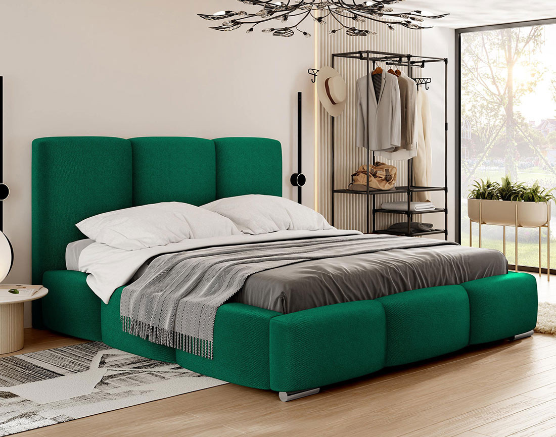 Lit coffre 140x200 cm en velours Noa