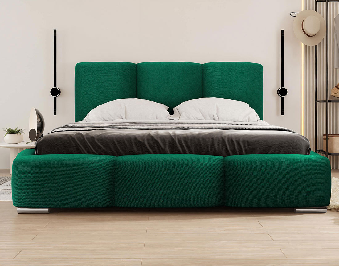 Lit coffre 140x200 cm en velours Noa