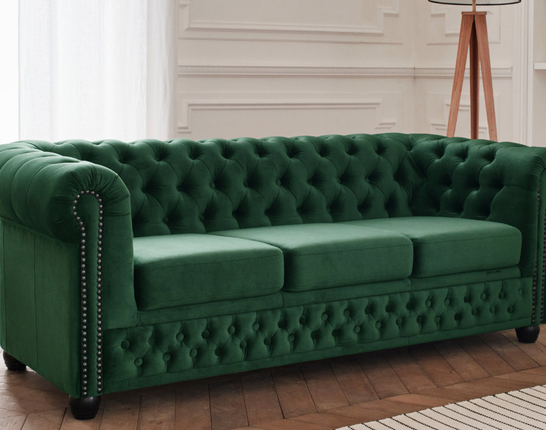 Canapé Chesterfield 3 places en velours William