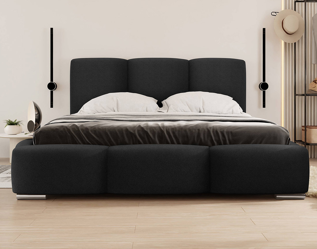 Lit coffre 160x200 cm en velours Noa