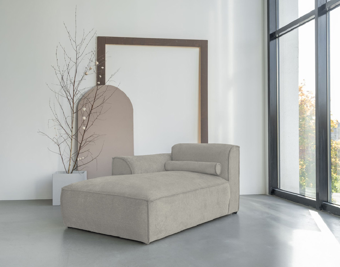 Module d'assise méridienne gauche en tissu texturé Felix