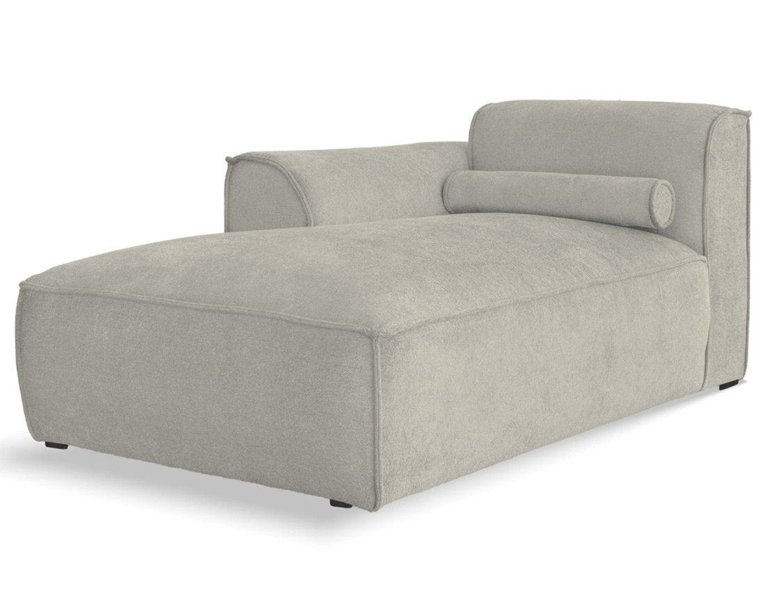 Module d'assise méridienne gauche en tissu texturé Felix