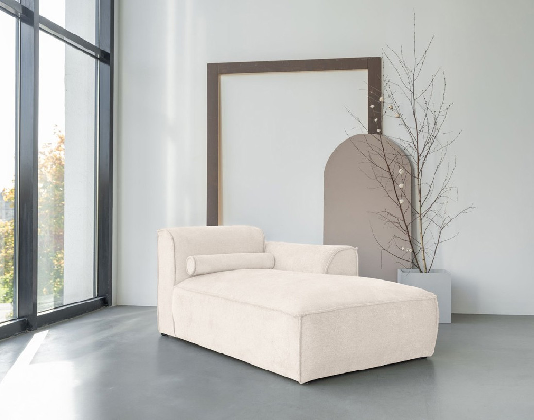 Module d'assise méridienne droit en tissu texturé Felix