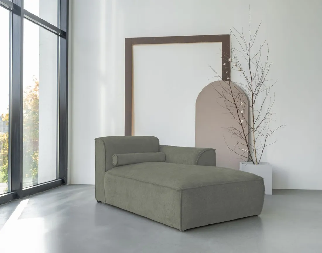 Module d'assise méridienne droit en tissu texturé Felix