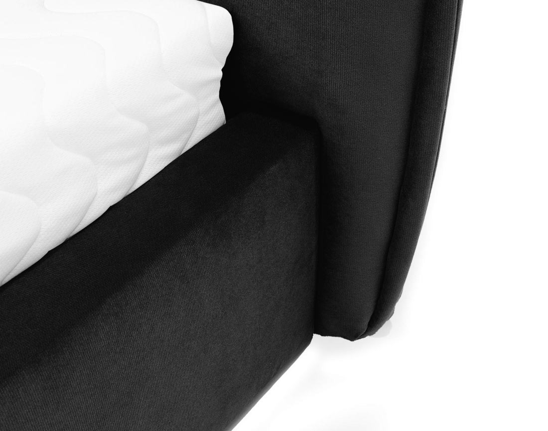 Lit coffre 140x200 cm en velours sommier inclus Emy