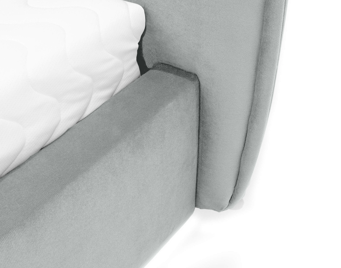 Lit coffre 140x200 cm en velours sommier inclus Emy