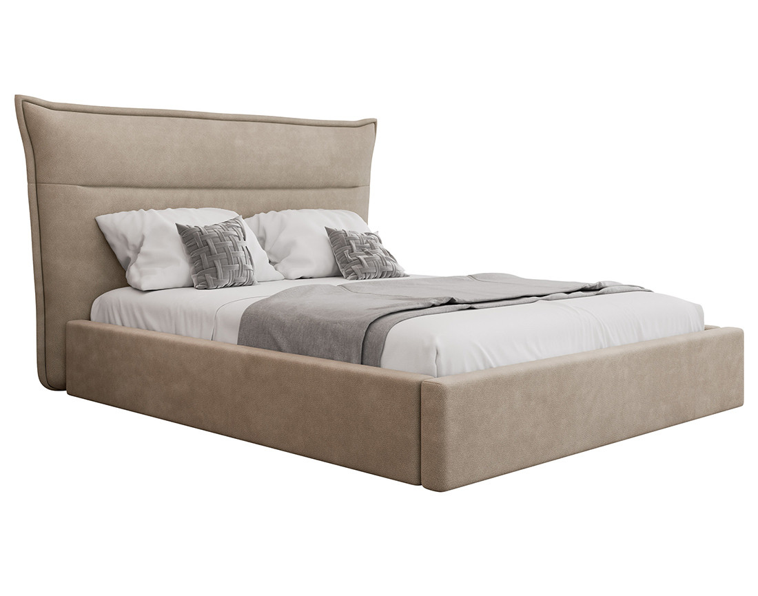 Lit coffre 160x200 cm en velours sommier inclus Emy