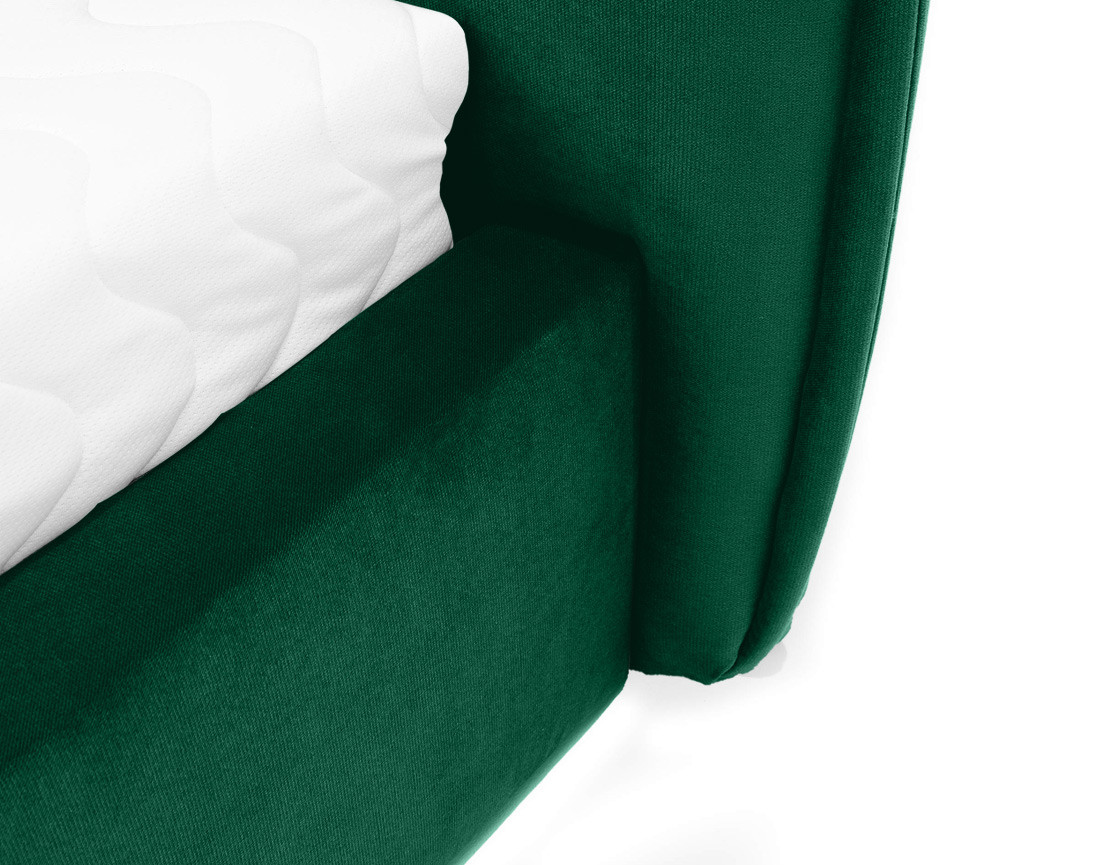 Lit coffre 180x200 cm en velours sommier inclus Emy