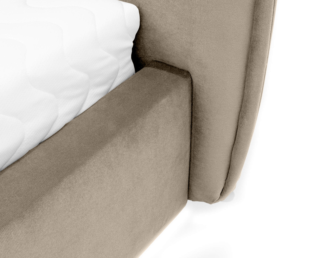 Lit coffre 180x200 cm en velours sommier inclus Emy