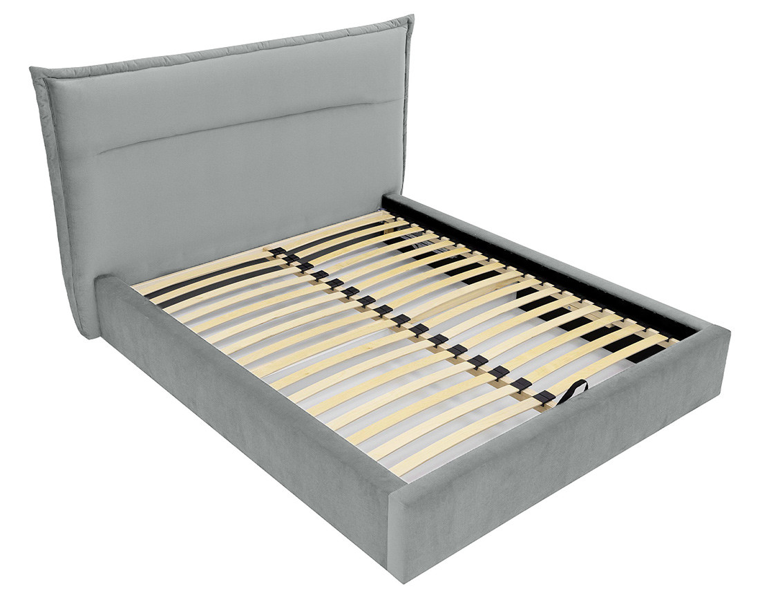 Lit coffre 180x200 cm en velours sommier inclus Emy