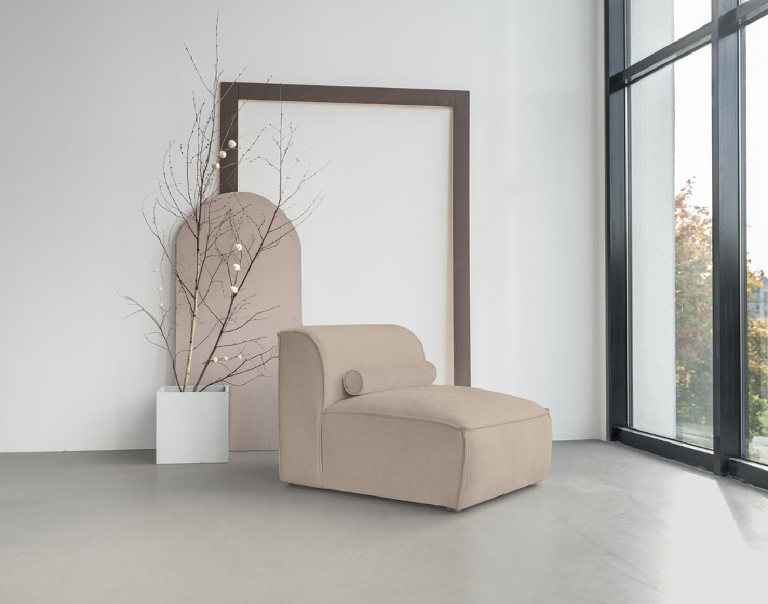 Module d'assise sans accoudoirs en tissu texturé Felix