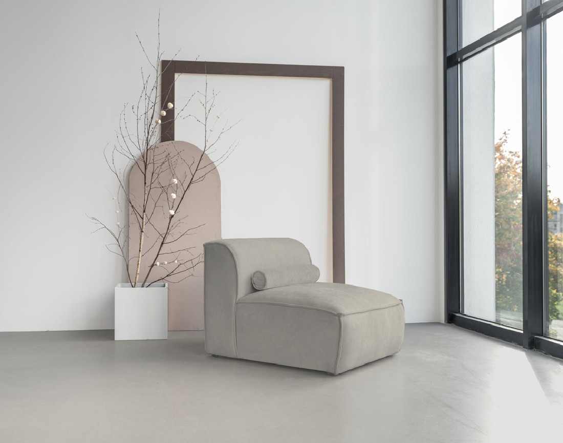 Module d'assise sans accoudoirs en tissu texturé Felix