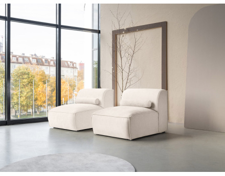 Canapé modulable 2 places en tissu texturé Felix