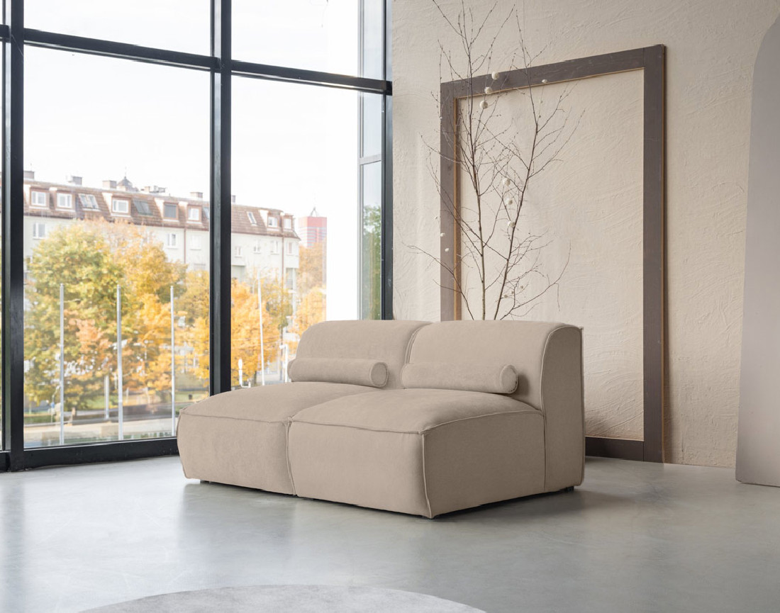 Canapé modulable 2 places en tissu texturé Felix