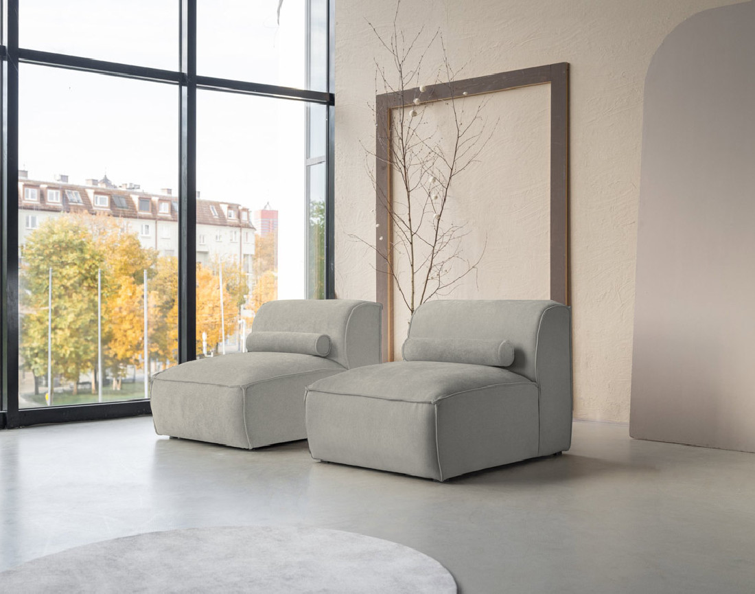 Canapé modulable 2 places en tissu texturé Felix