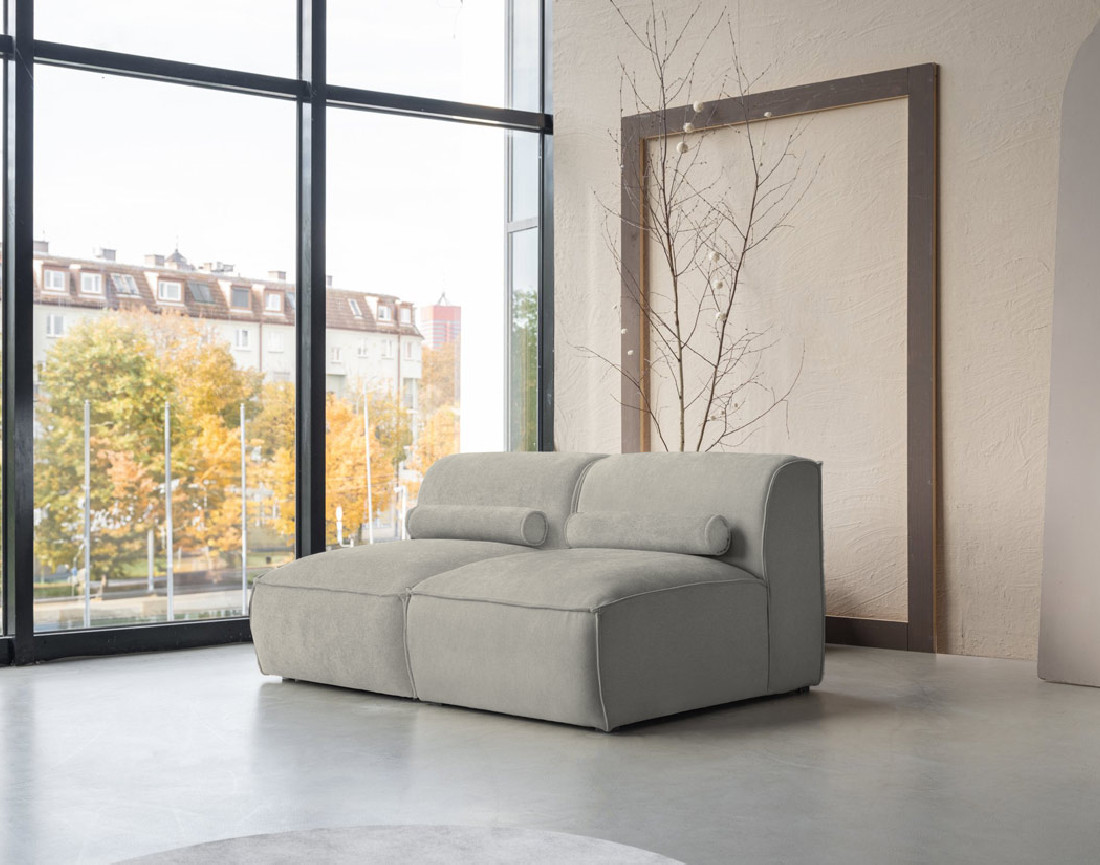 Canapé modulable 2 places en tissu texturé Felix