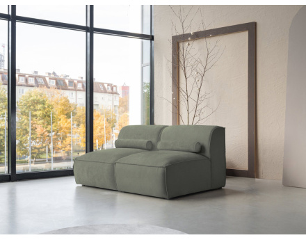 Canapé modulable 2 places en tissu texturé Felix