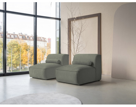 Canapé modulable 2 places en tissu texturé Felix