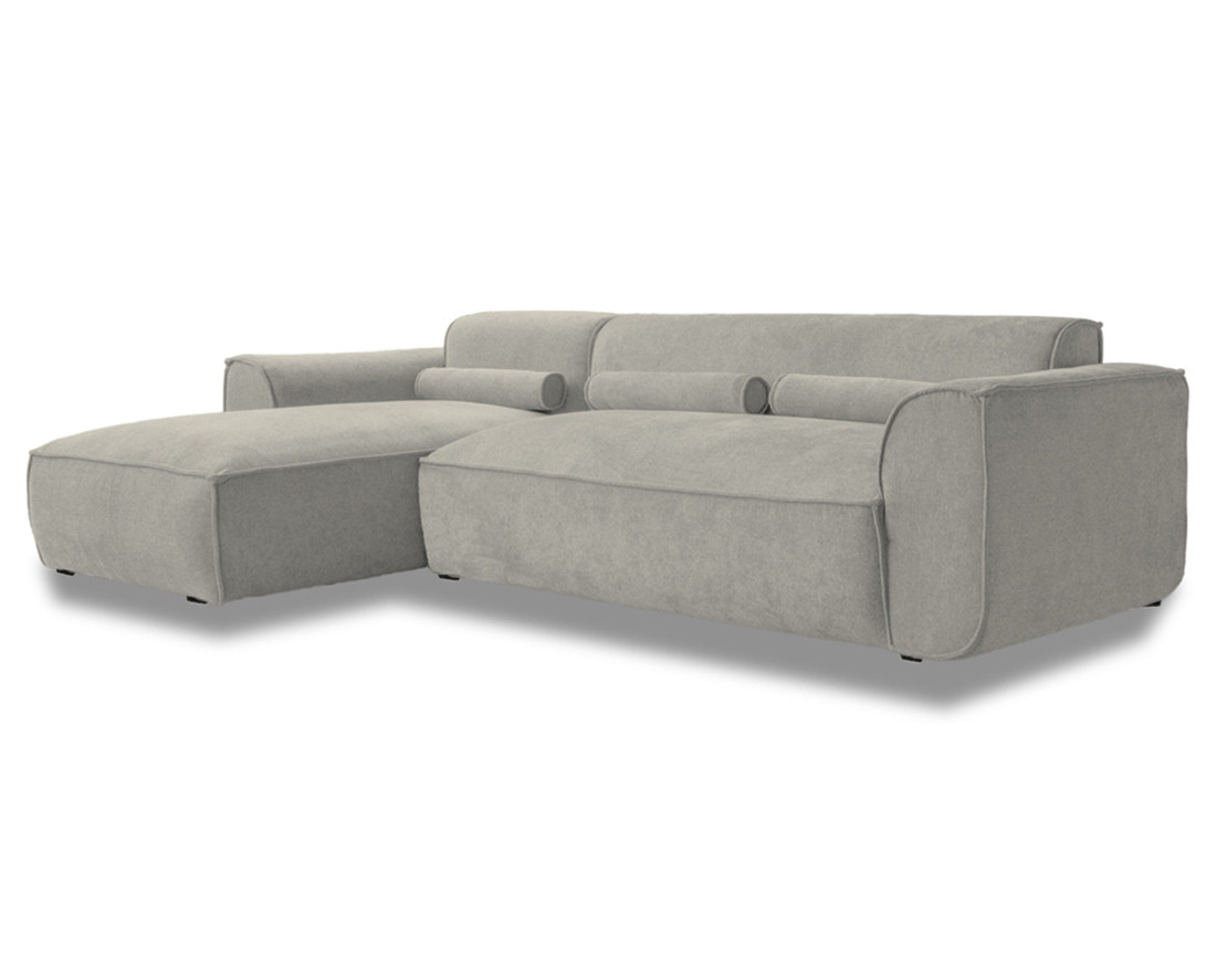 Canapé modulable d'angle gauche 4 places en tissu texturé Felix