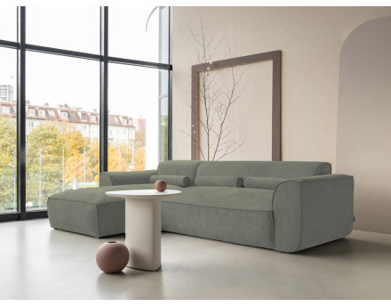 Canapé modulable d'angle gauche 4 places en tissu texturé Felix
