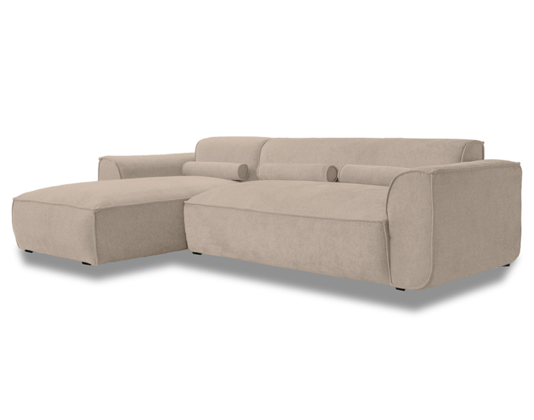 Canapé modulable d'angle gauche 4 places en tissu texturé Felix