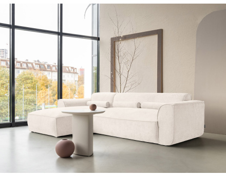 Canapé modulable d'angle gauche 4 places en tissu texturé Felix