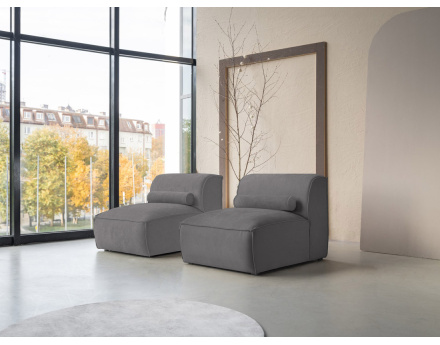 Canapé modulable 2 places en tissu texturé Felix