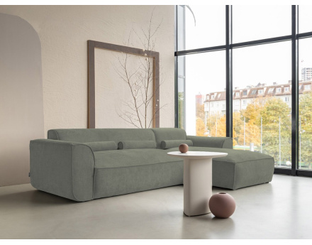 Canapé modulable d'angle droit 4 places en tissu texturé Felix