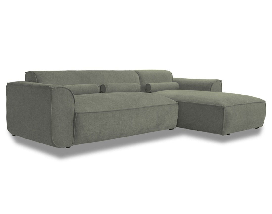 Canapé modulable d'angle droit 4 places en tissu texturé Felix