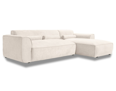 Canapé modulable d'angle droit 4 places en tissu texturé Felix