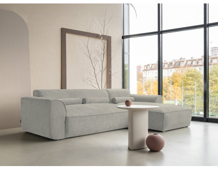 Canapé modulable d'angle droit 4 places en tissu texturé Felix