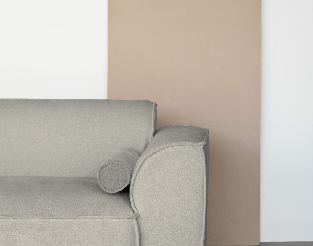 Canapé modulable d'angle gauche 5 places en tissu texturé Felix