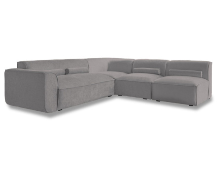 Canapé modulable d'angle droit 5 places en tissu texturé Felix