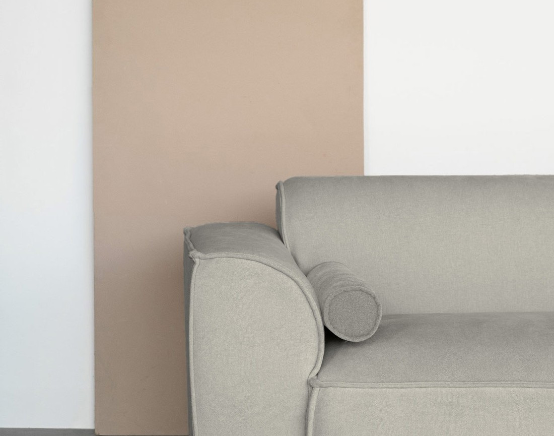 Canapé modulable d'angle droit 5 places en tissu texturé Felix