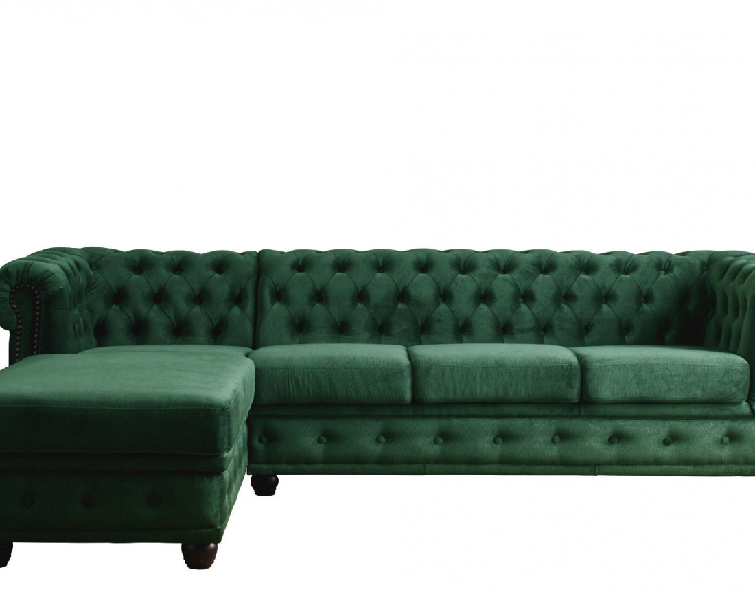 Canapé Chesterfield d'angle gauche 4 places en velours William