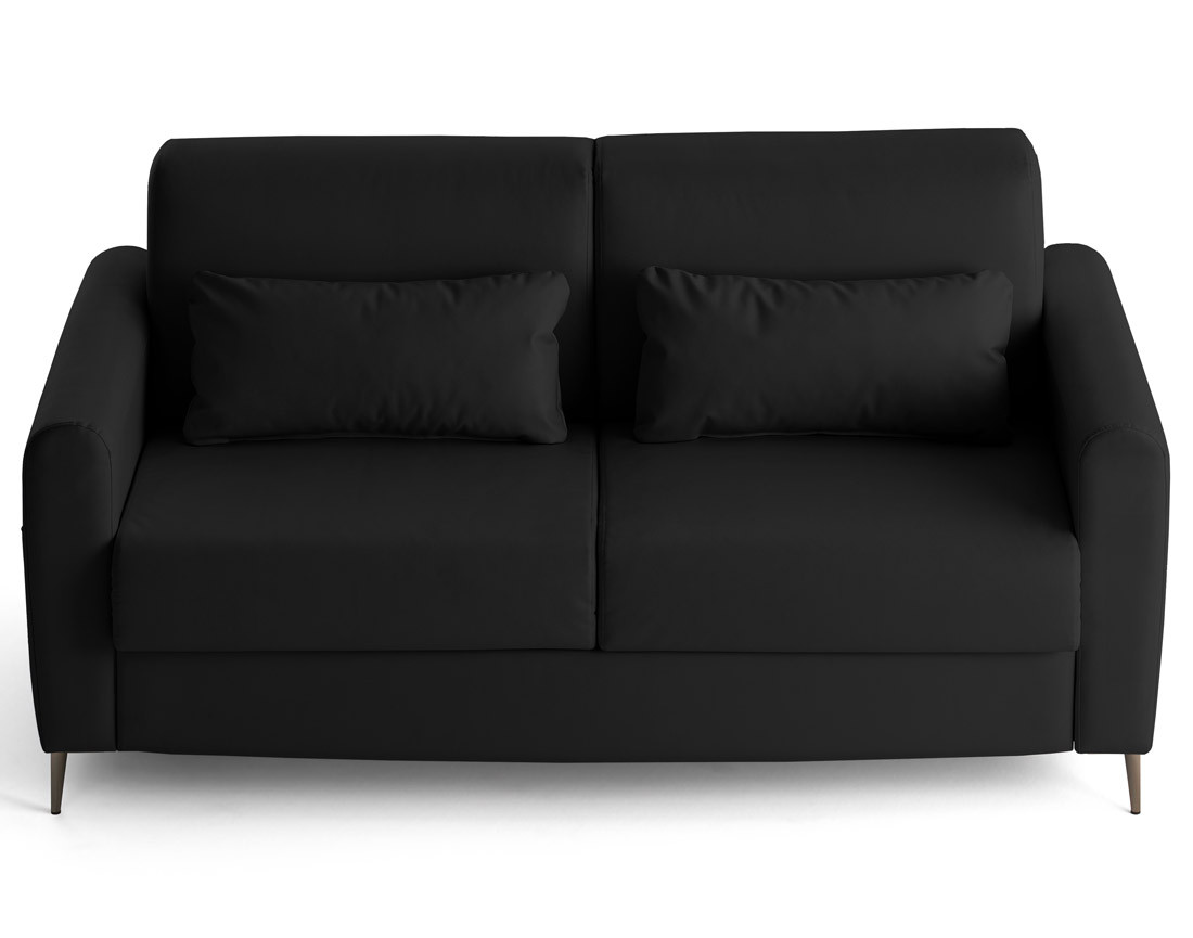 Canapé 3 places convertible couchage quotidien matelas 12 cm en cuir vegan Owen