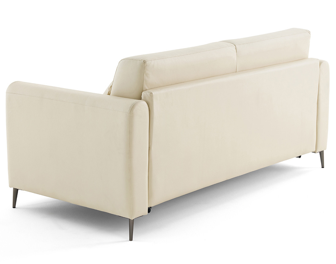 Canapé 3 places convertible couchage quotidien matelas 12 cm en cuir vegan Owen