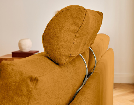 Canapé d'angle réversible 4 places avec têtières amovible en tissu Barrie