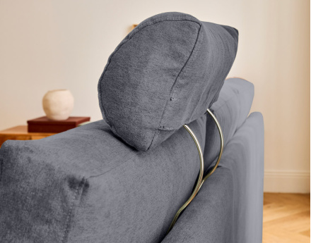 Canapé d'angle réversible 4 places avec têtières amovible en tissu Barrie