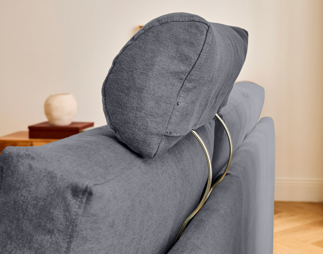 Canapé d'angle réversible 4 places avec têtières amovible en tissu Barrie