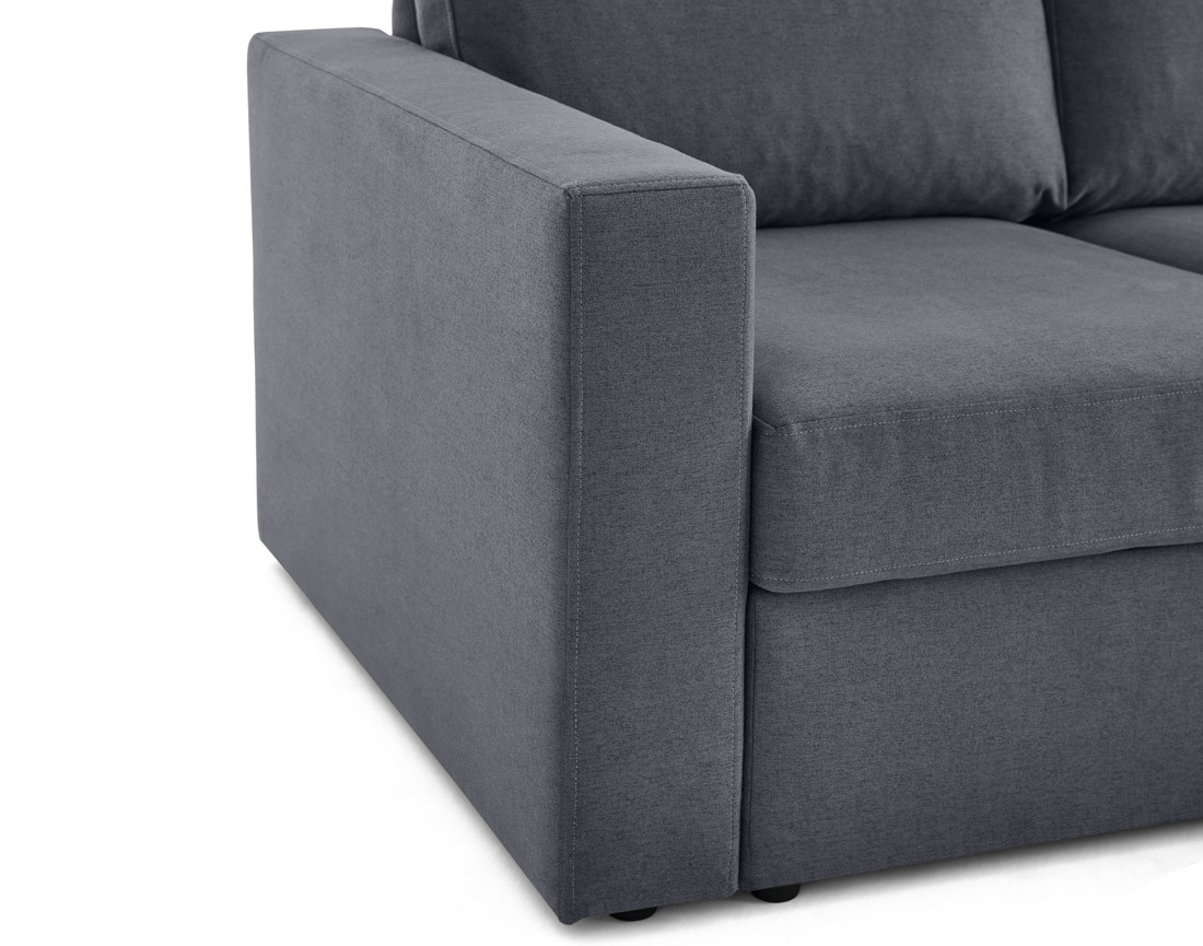 Canapé d'angle réversible 4 places avec têtières amovible en tissu Barrie