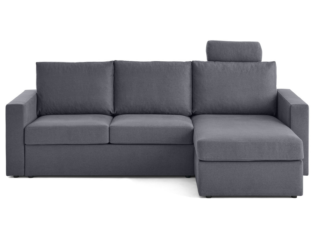Canapé d'angle réversible 4 places avec têtières amovible en tissu Barrie