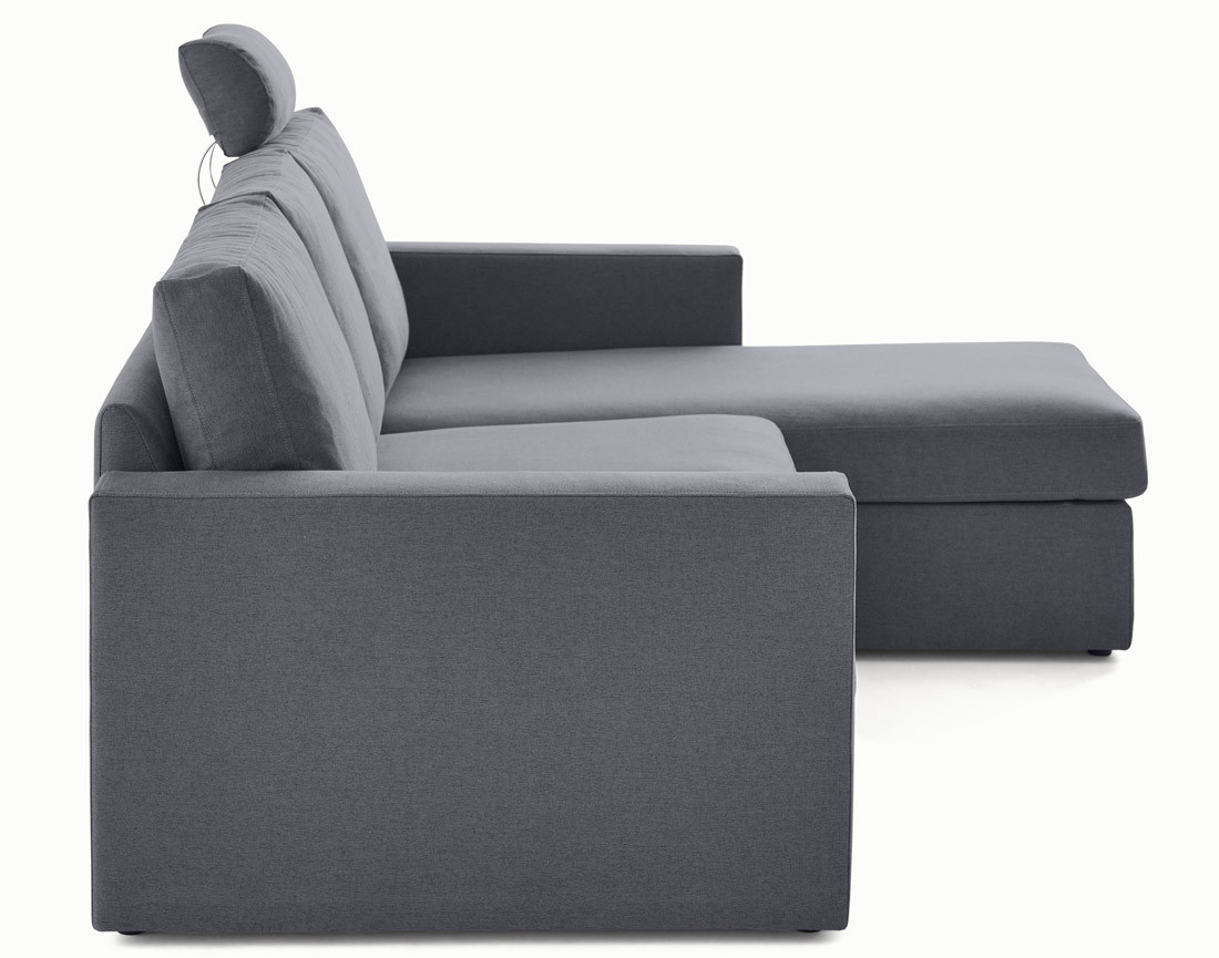 Canapé d'angle réversible 4 places avec têtières amovible en tissu Barrie