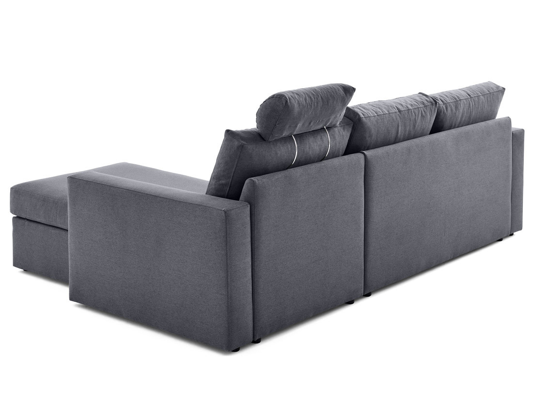 Canapé d'angle réversible 4 places avec têtières amovible en tissu Barrie