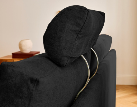 Canapé d'angle réversible 4 places avec têtières amovible en tissu Barrie