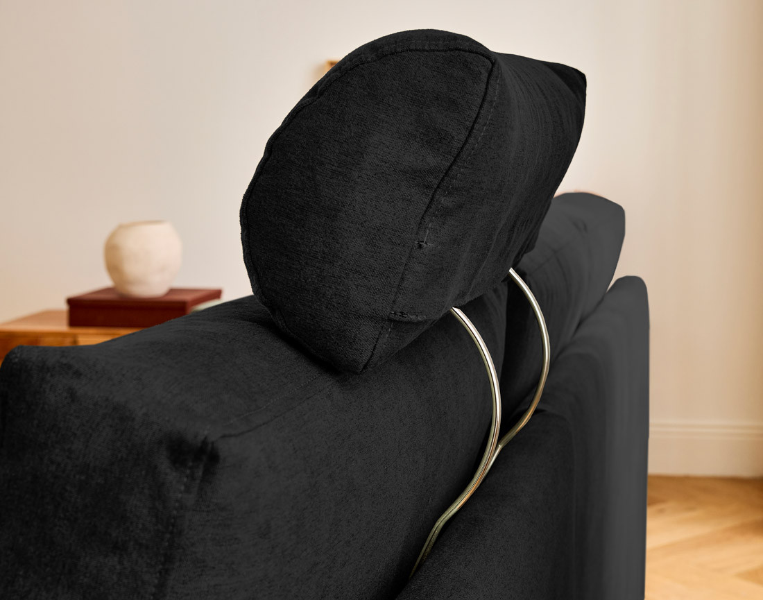 Canapé d'angle réversible 4 places avec têtières amovible en tissu Barrie