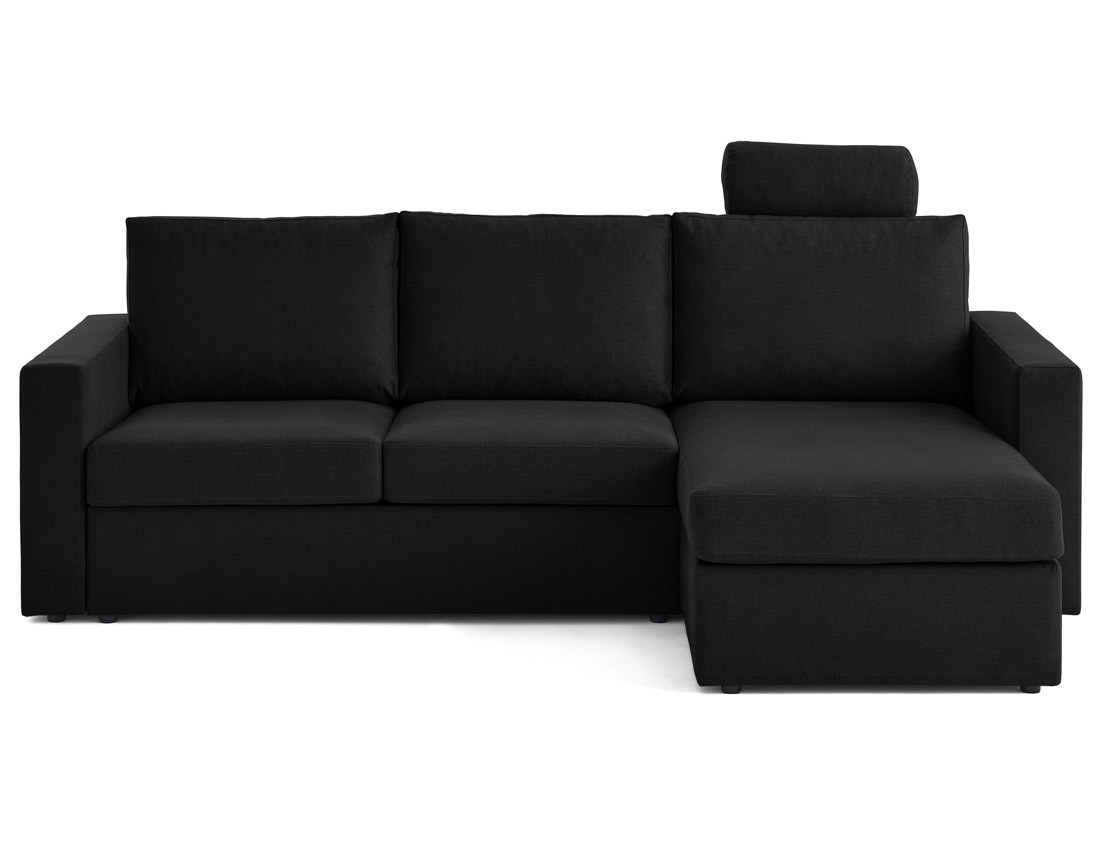 Canapé d'angle réversible 4 places avec têtières amovible en tissu Barrie