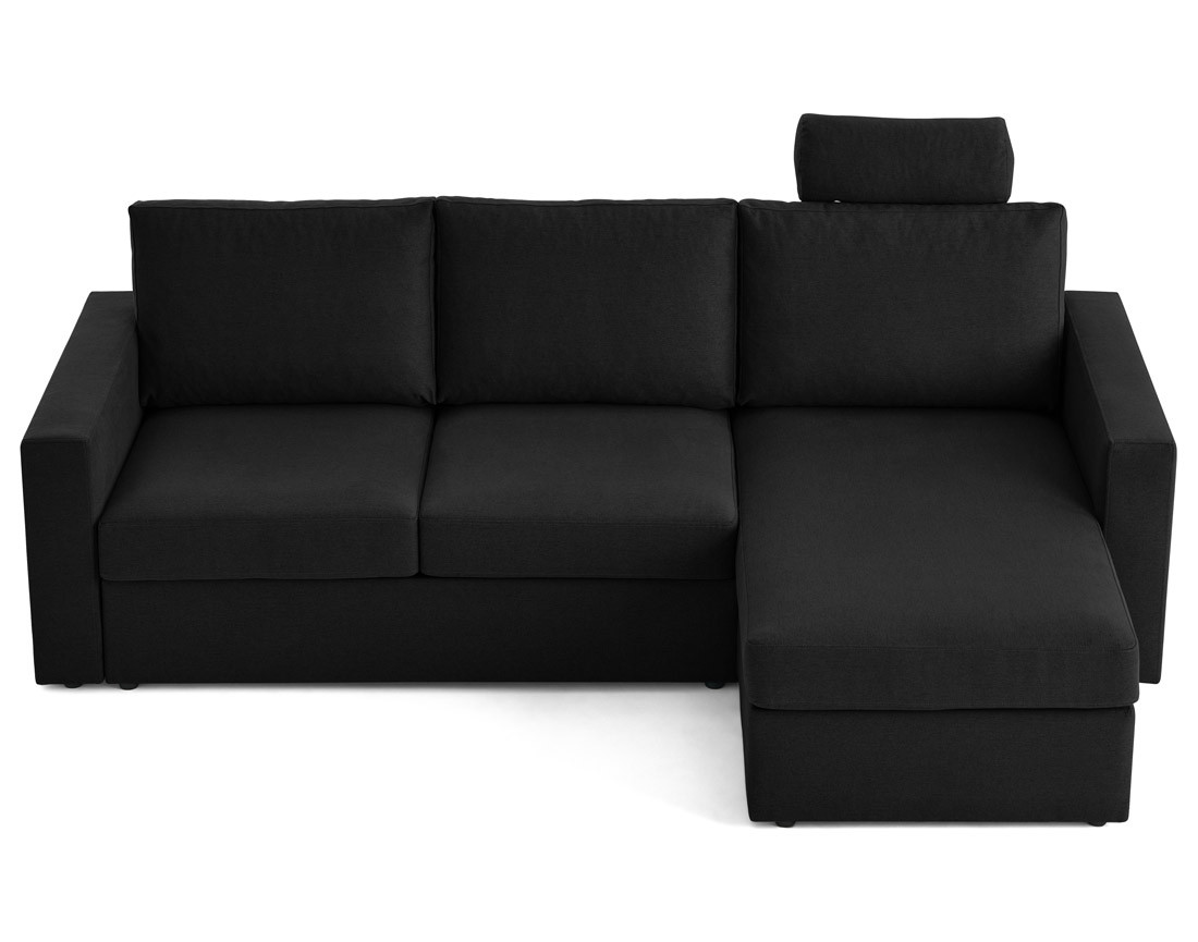 Canapé d'angle réversible 4 places avec têtières amovible en tissu Barrie