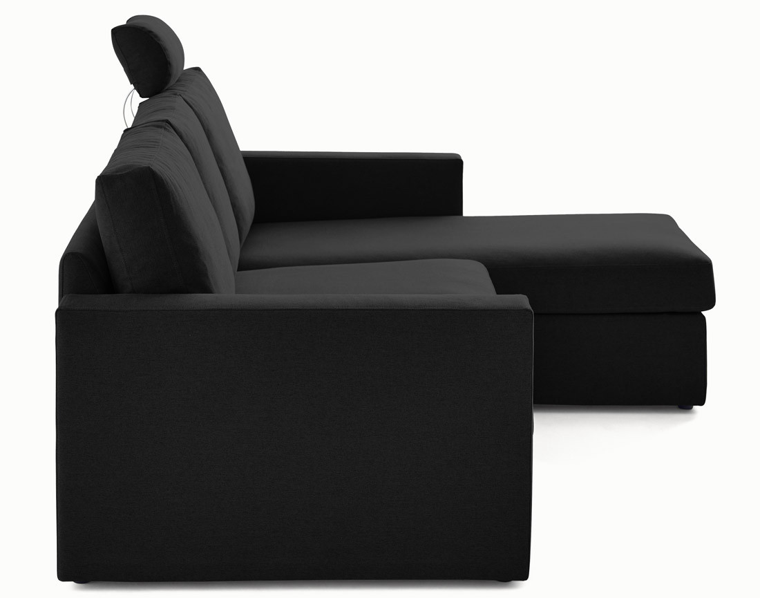 Canapé d'angle réversible 4 places avec têtières amovible en tissu Barrie