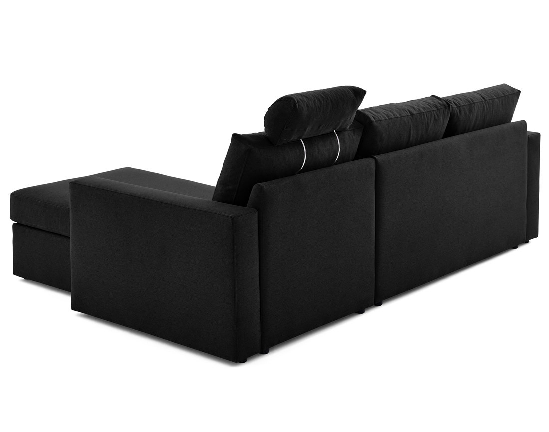 Canapé d'angle réversible 4 places avec têtières amovible en tissu Barrie